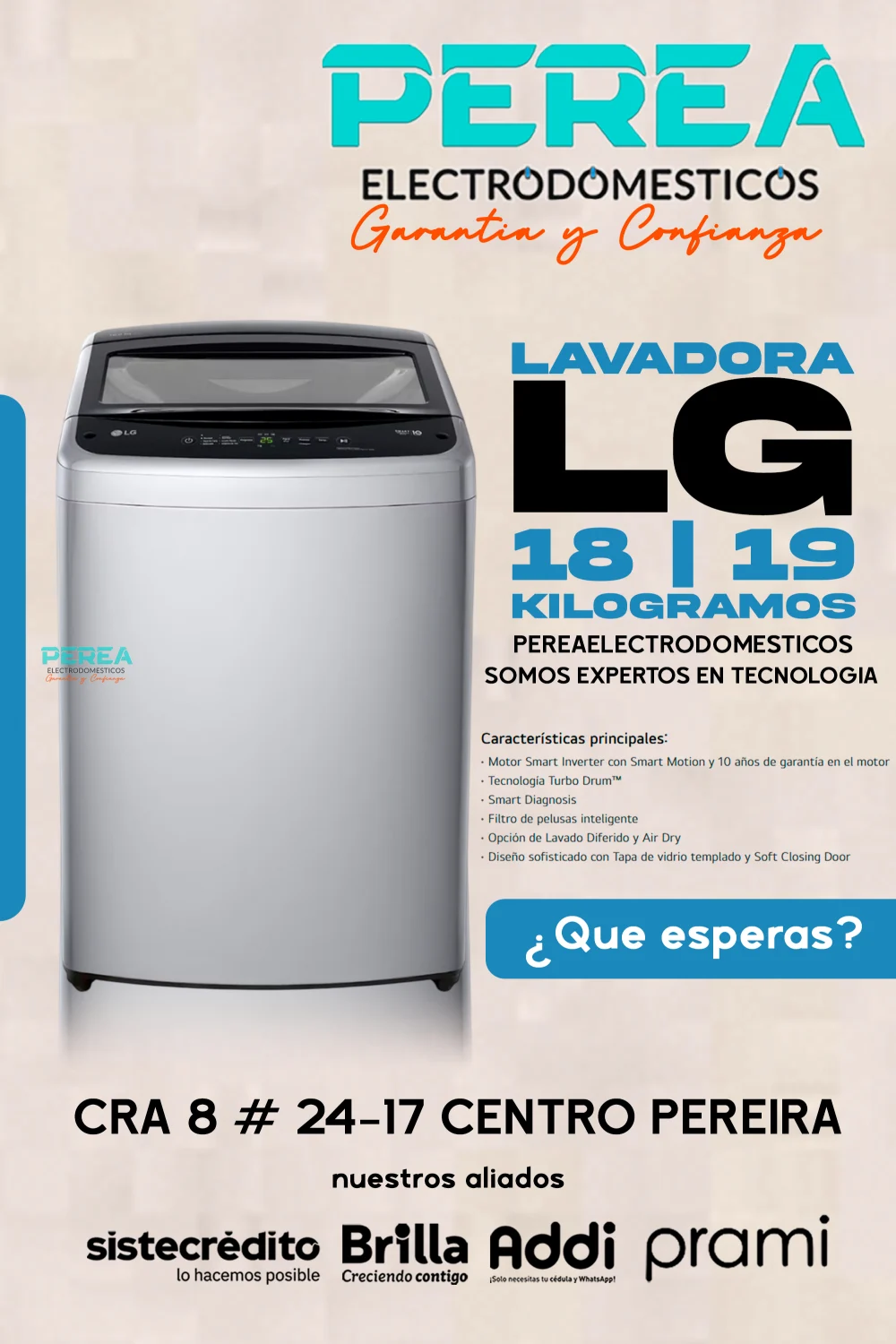 Lavadora LG 18/19 kg