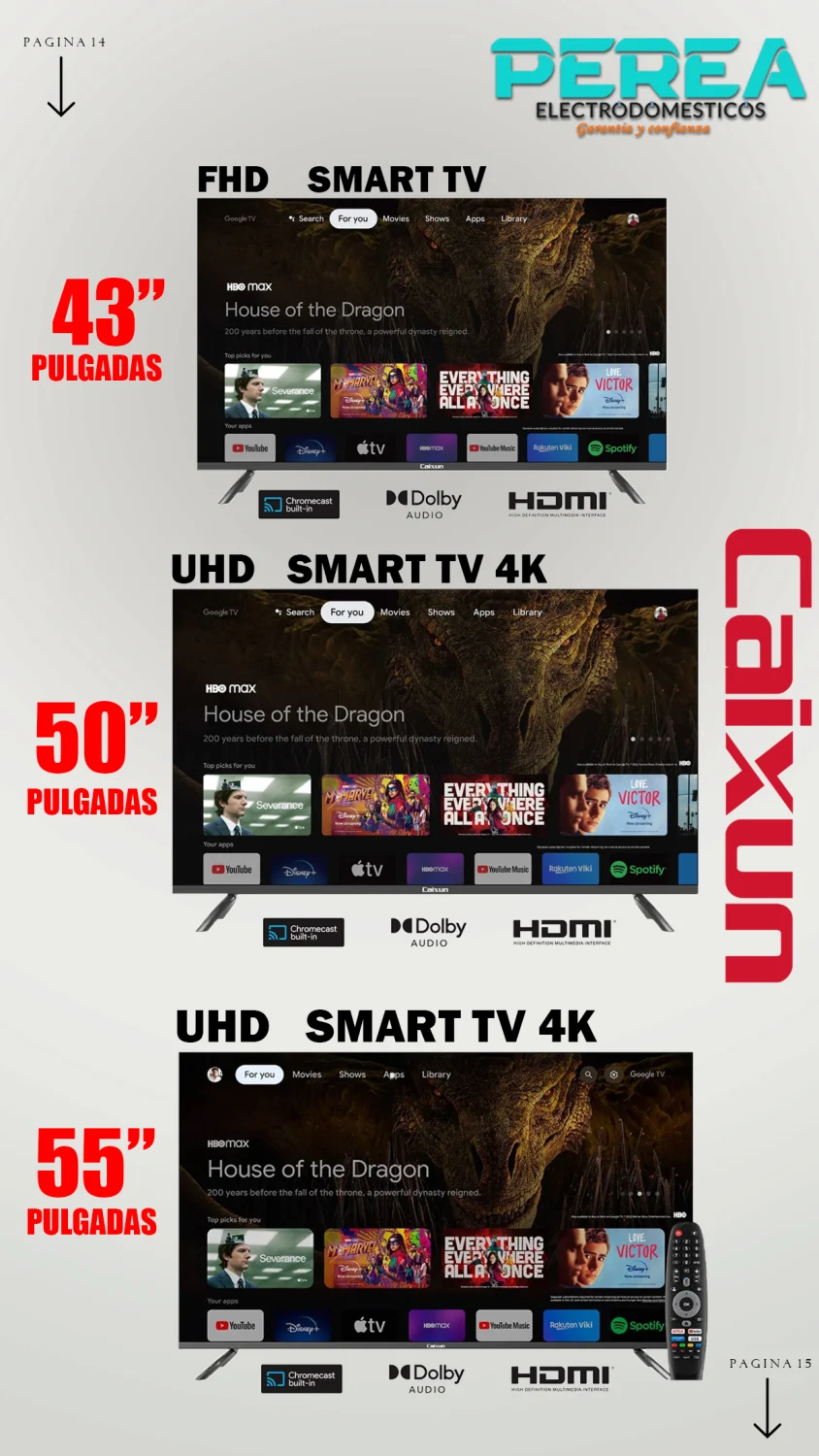 Televisor Caixun 43" / 50" / 55"